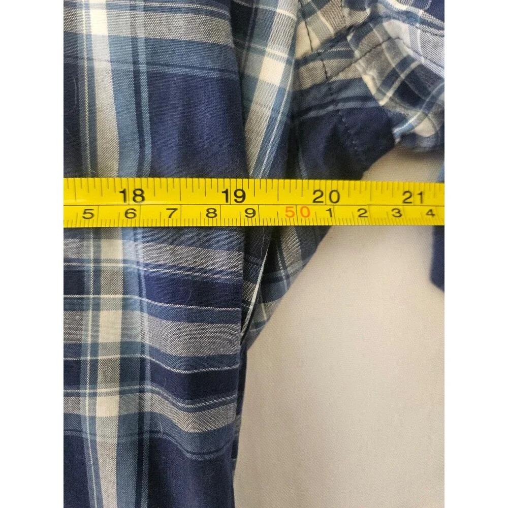 J.Crew Factory Flex Washed Blue Plaid Button Down Shirt Men’s Medium NWT